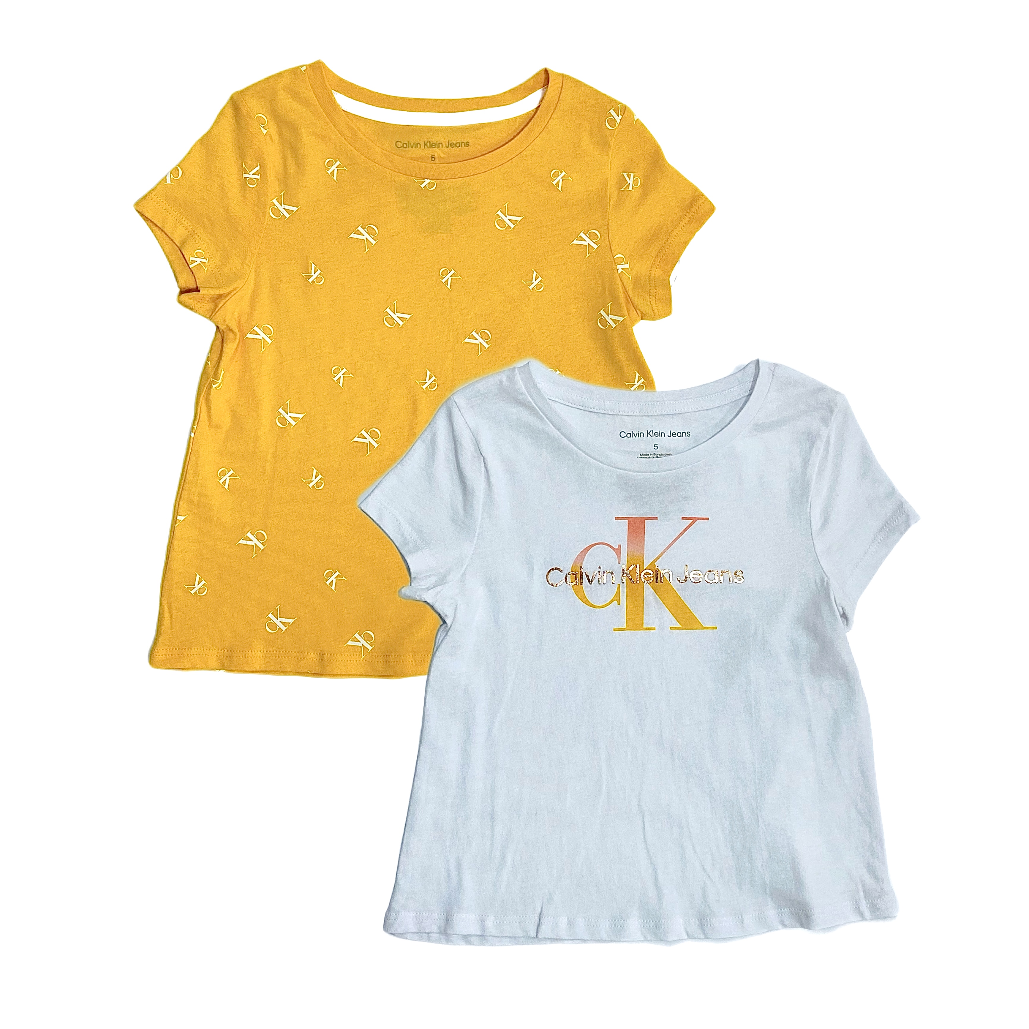 Littletown Calvin Klein Jeans Toddler Girls' CK All Over Print 2 Piece Set  Yellow/White T-Shirt - Online Luxury Store for Kids