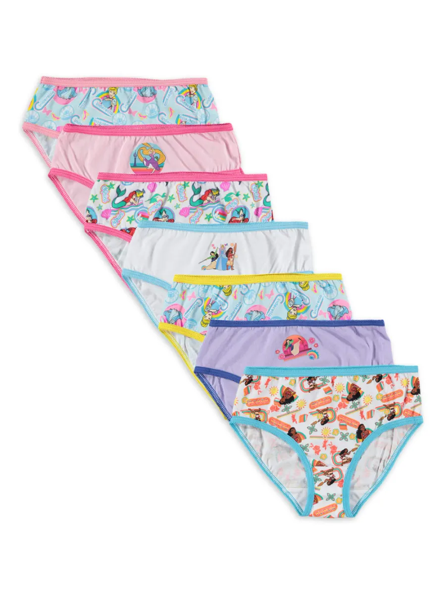 Littletown Disney Princess Kid Girls Brief Underwear 7-Pack