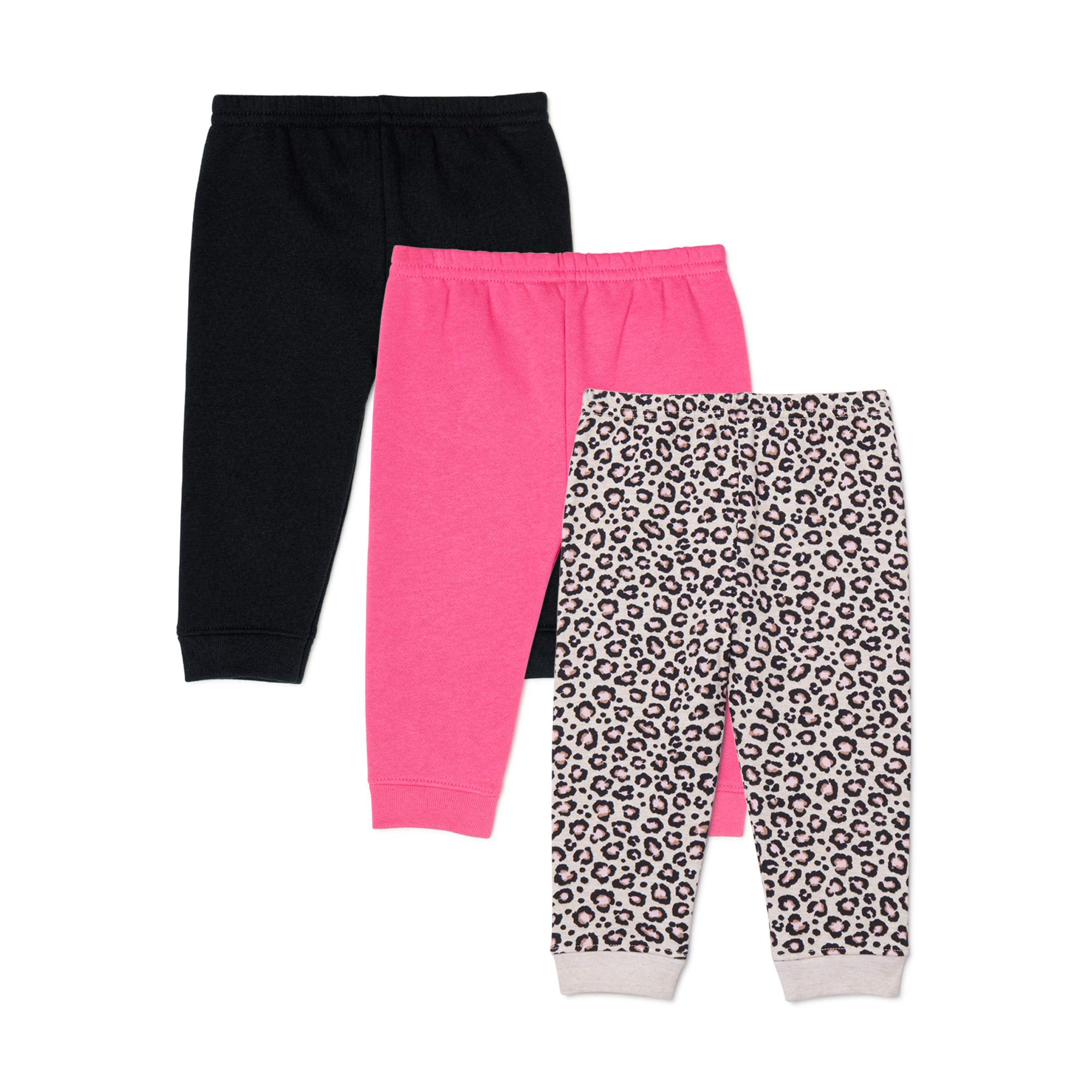 Littletown Garanimals Baby Girl Leopard Print Sweatpants, 3Pk