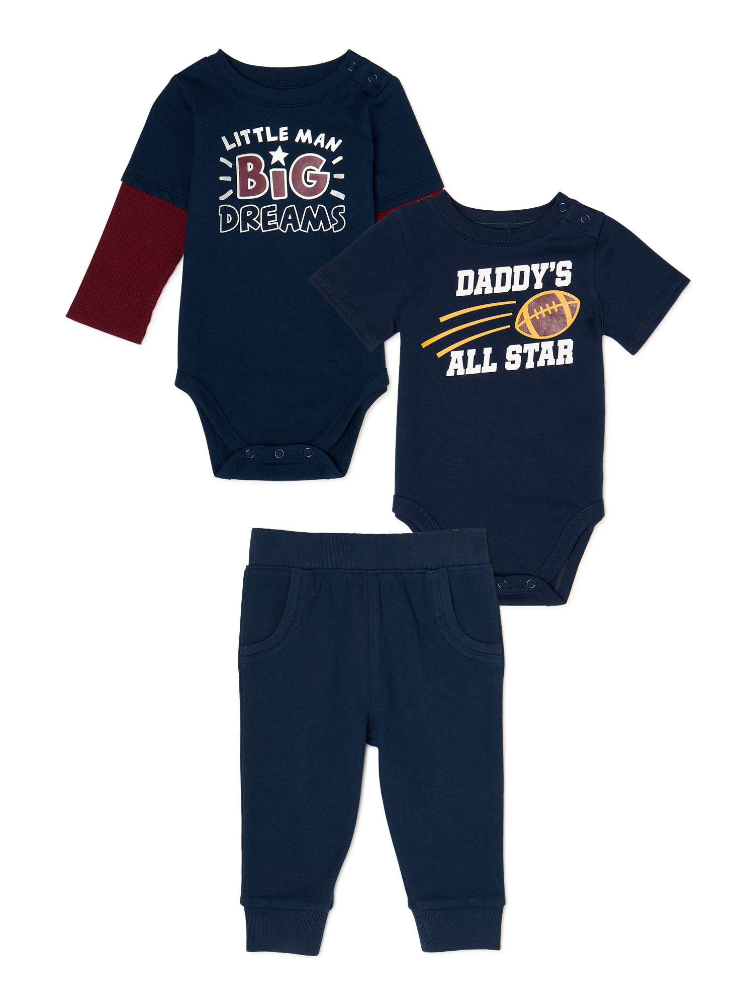 Littletown Garanimals Baby Boy Little Man Big Dreams Bodysuits and